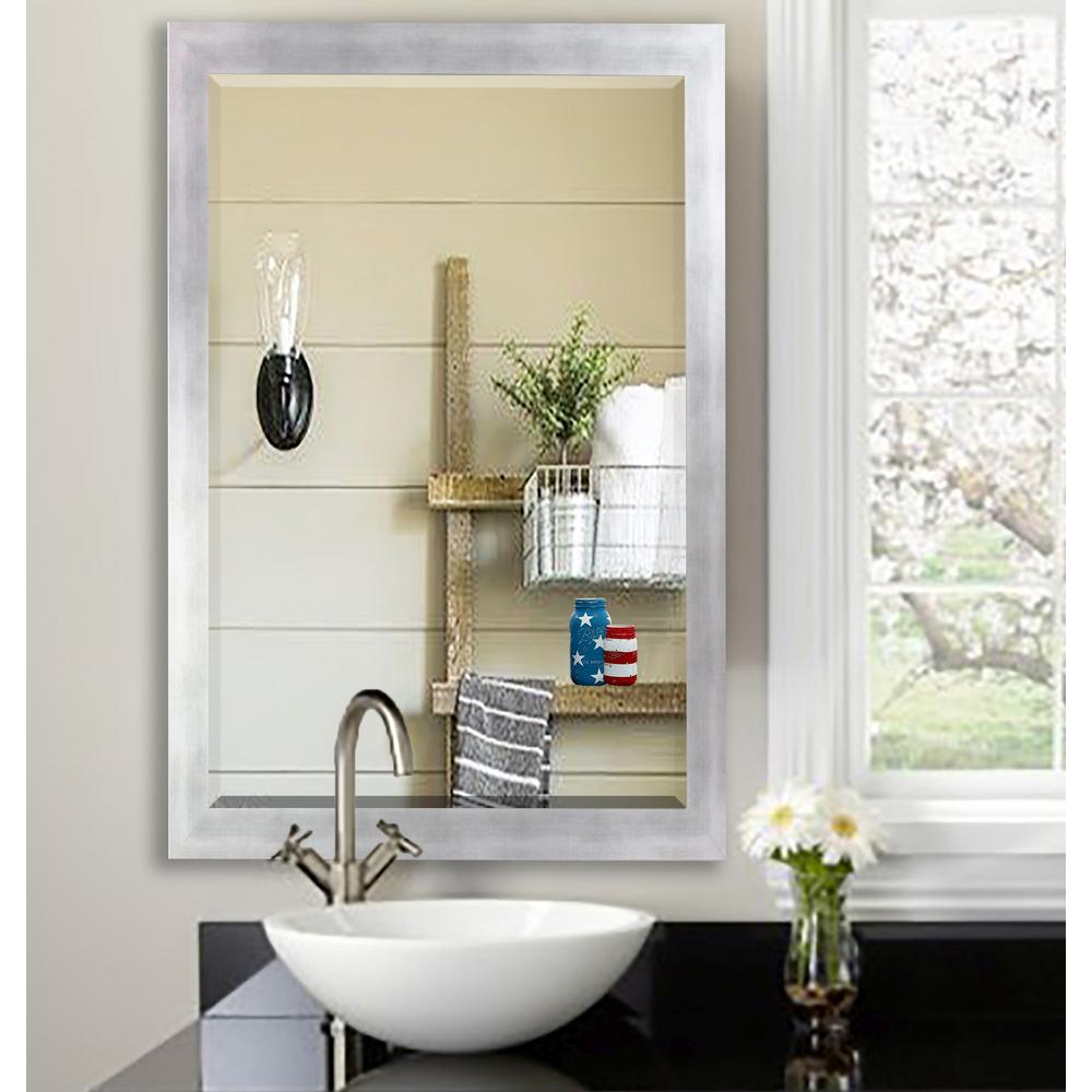35 5 In X 41 Taciturn Silver Metal Beveled Mirror R095 Taciturn Silver Metal Beveled Mirror