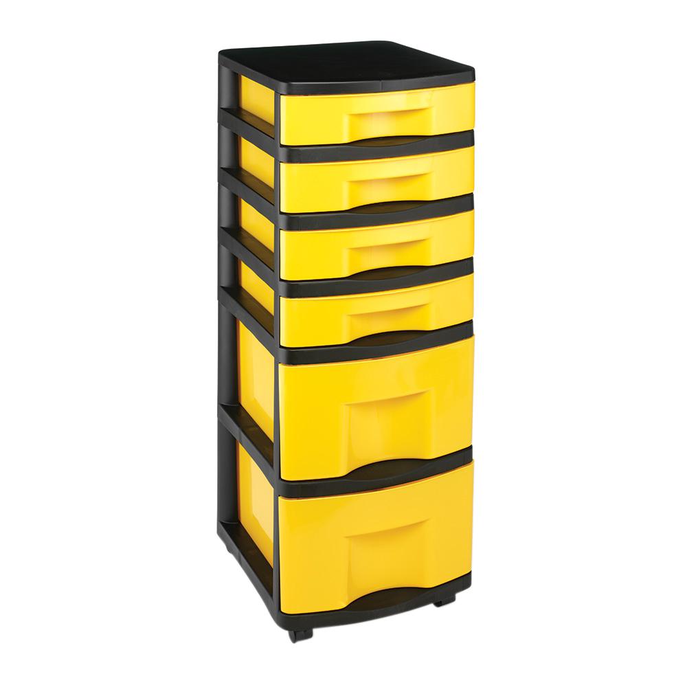 Home Decorators Collection Becker 6-Drawer Metal Cart in Black-MD0002 ...