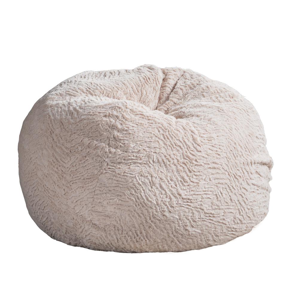 3 Ft Beige Fur Double Sched Bean Bag