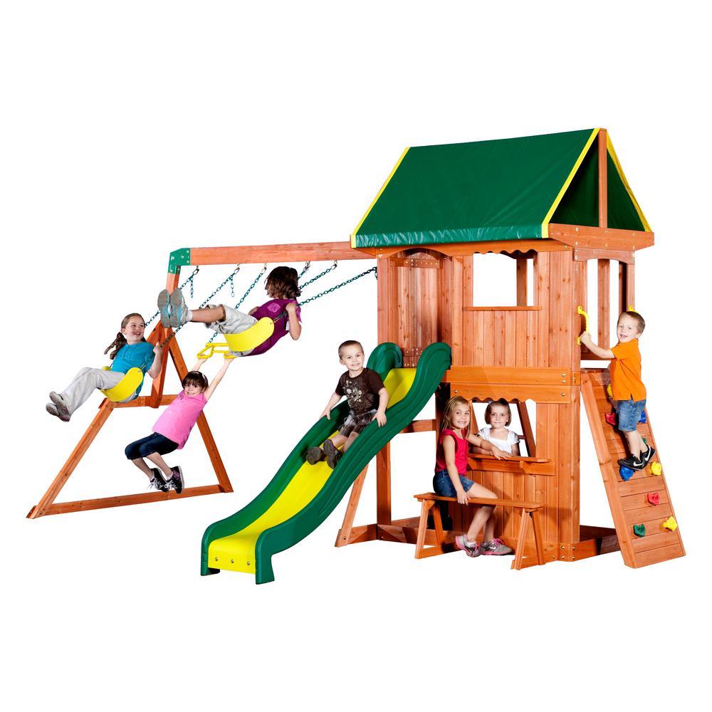 Playsets Playground Sets Equipment The Home Depot Somerset All Cedar Playset