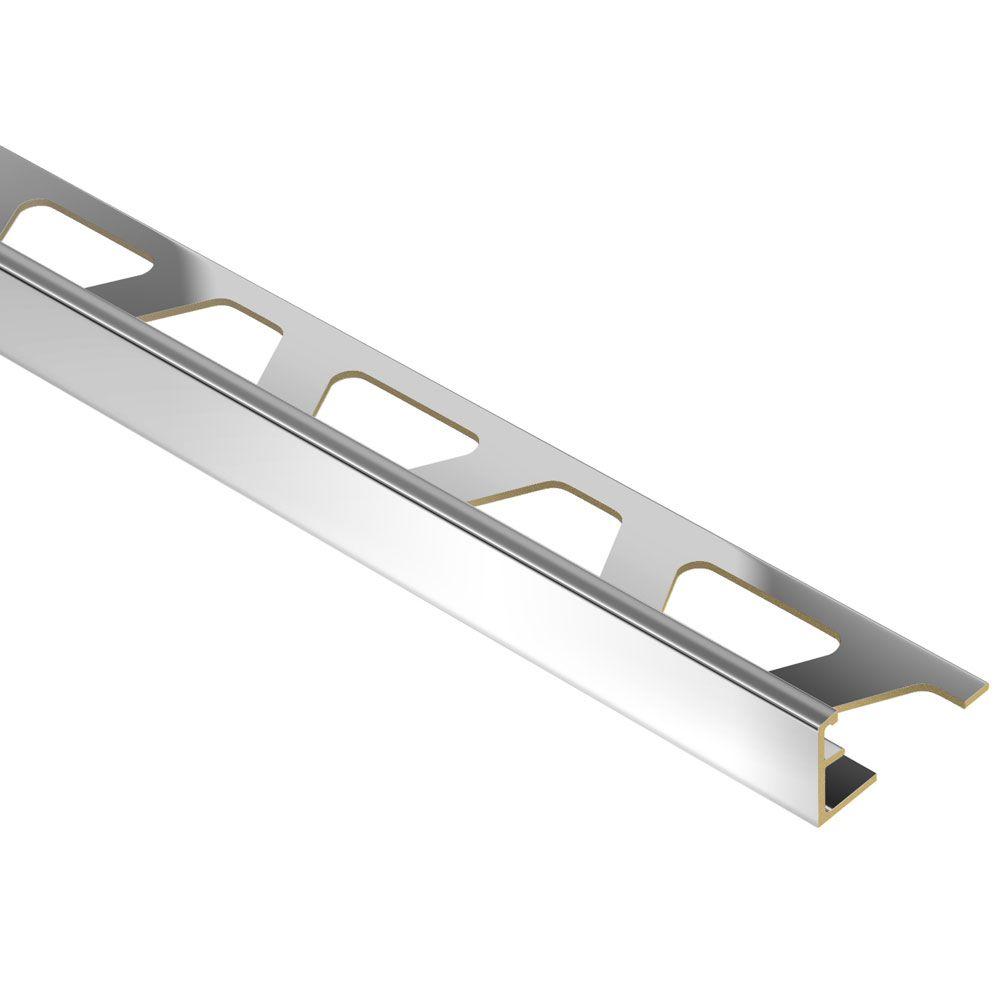 Schluter Rondec Brushed Chrome Anodized Aluminum 3/8 In. X 8 Ft. 2-1/2 ...