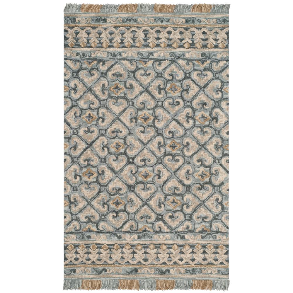 Safavieh Blossom Light Beige Blue 5 Ft X 8 Area Rug