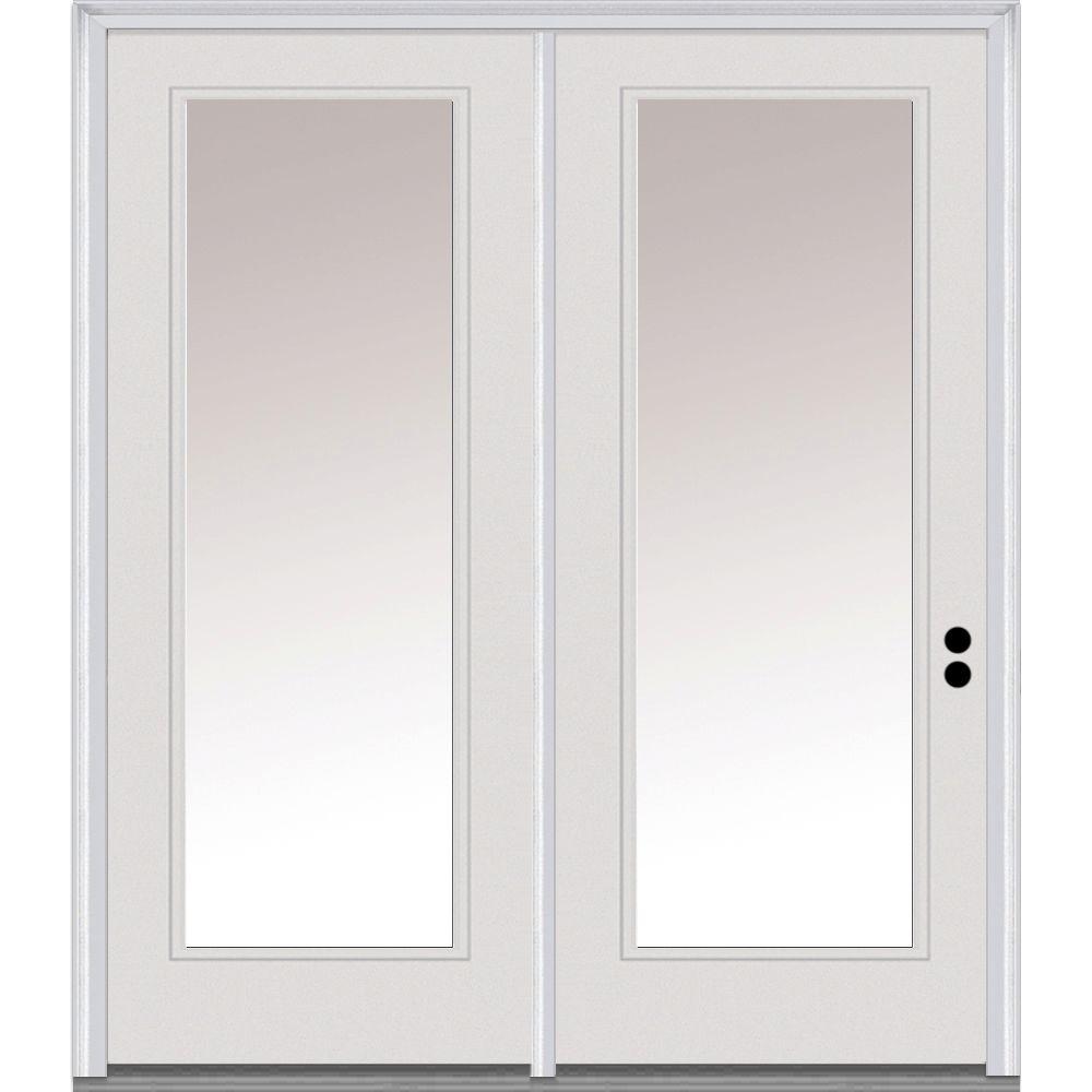 MMI Door 68 in. x 80 in. Clear Glass Primed Fiberglass Prehung Left