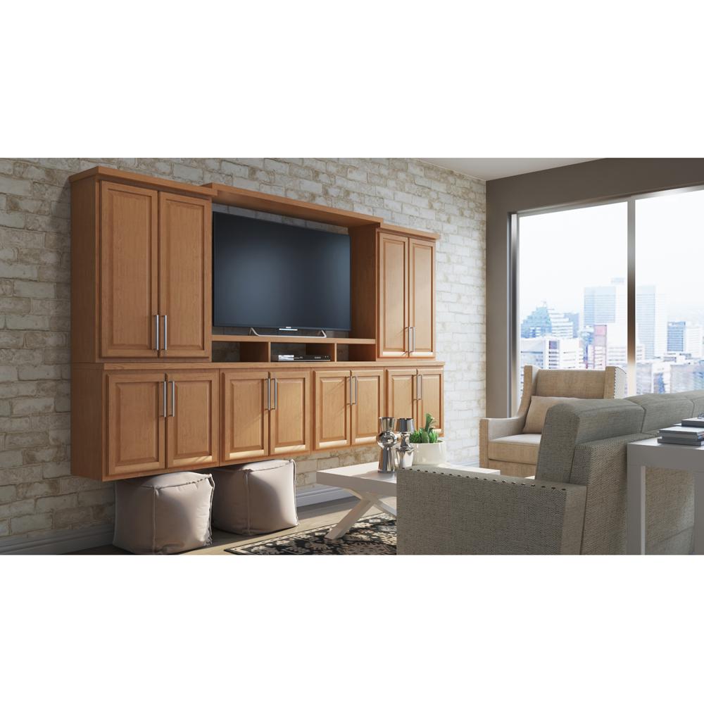 Hampton Bay Hampton Partially Assembled 36 X 34 5 X 24 In Corner Sink Base Kitchen Cabinet In Medium Oak Kcsb36 Mo The Home Depot