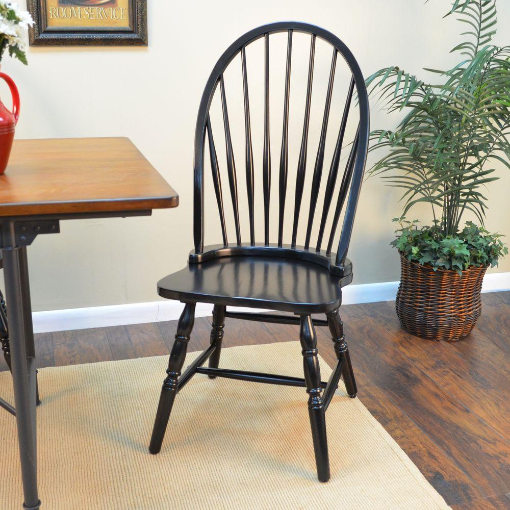Carolina Cottage Black Wood Windsor Dining Chair-1C53-969 - The Home Depot