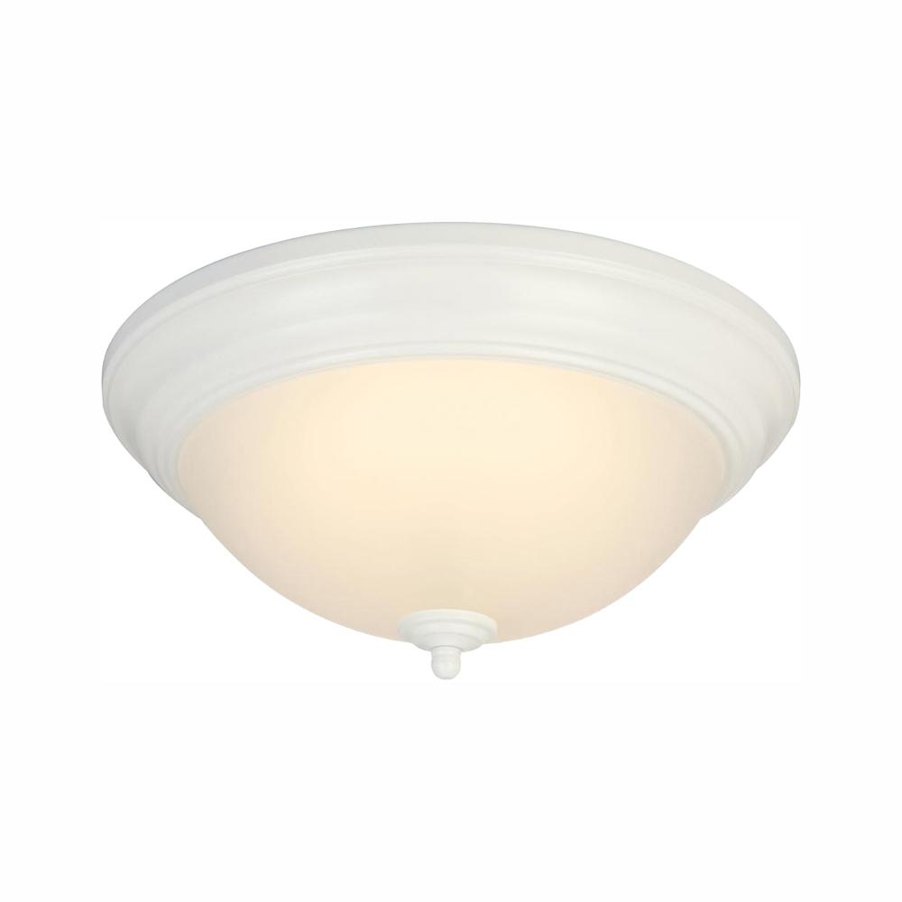 Hampton Bay 13 In 180 Watt Equivalent White Integrated Led Flush