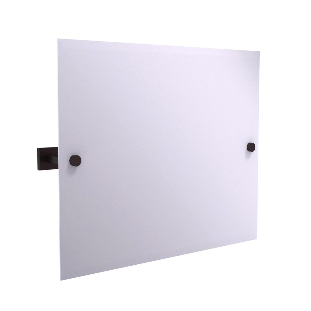 Allied Brass WS-93-GYM Frameless Landscape Rectangular Tilt Mirror with Beveled Edge Matte Gray