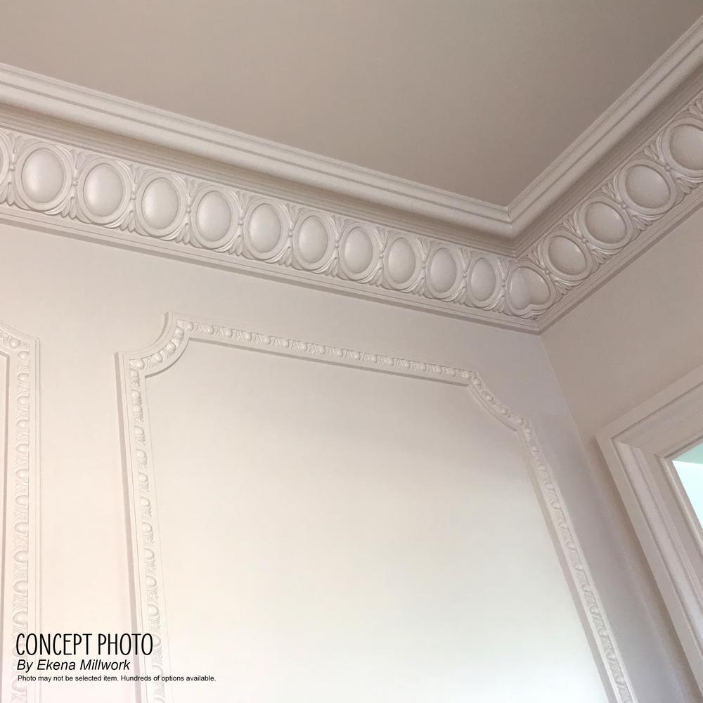 Factory Primed Ekena Millwork MLD06X02X07KI-CASE-2 Kirke Crown Moulding 6 3//8H x 2 1//2P x 7F x 94 1//2L 2-Pack