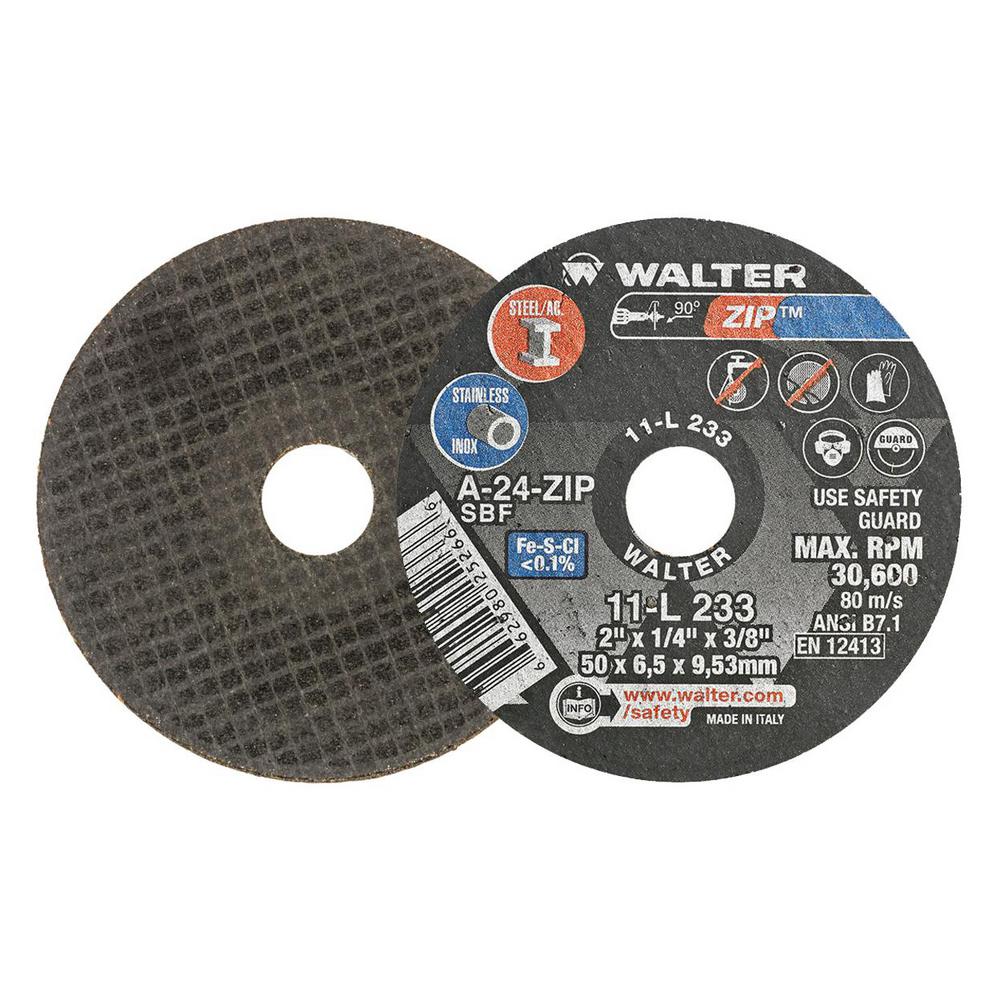 WALTER SURFACE TECHNOLOGIES Zip 2 in. x 3/8 in. Arbor x 1/4 in. T1 GR A