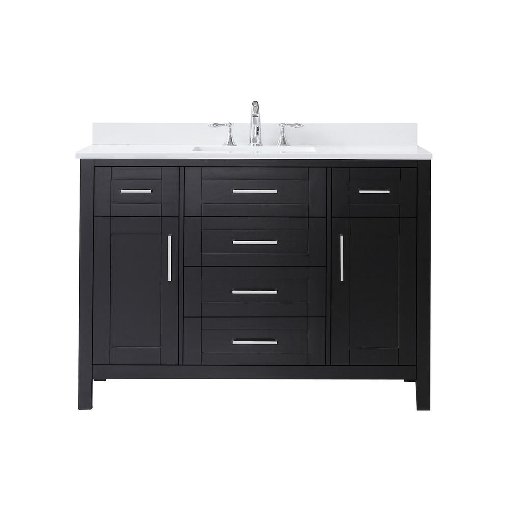 OVE Decors Tahoe 48 in. W Bath Vanity in Espresso with a Cultured