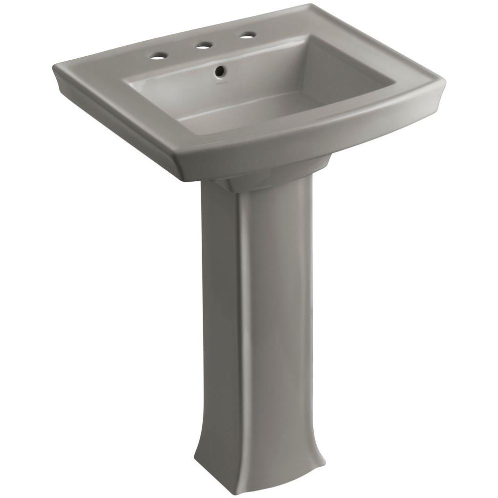 Kohler K 2359 8 K4 Archer Pedestal Bathroom Sink With 8 Centers Cashmere Kitchen Bath Fixtures Tools Home Improvement 2byayinlaricom