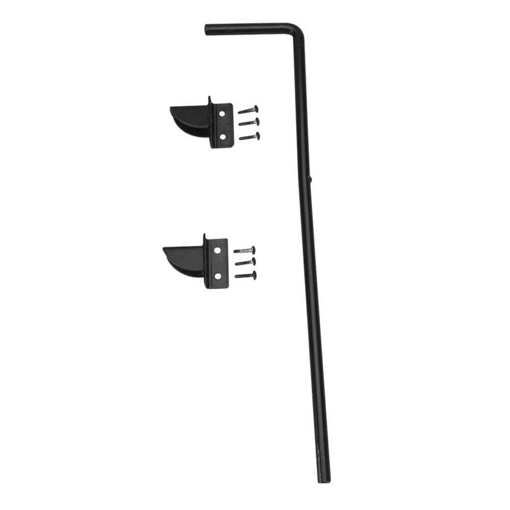 Everbilt 18 in. Black Heavy Duty Lockable Cane Bolt20504 The Home Depot