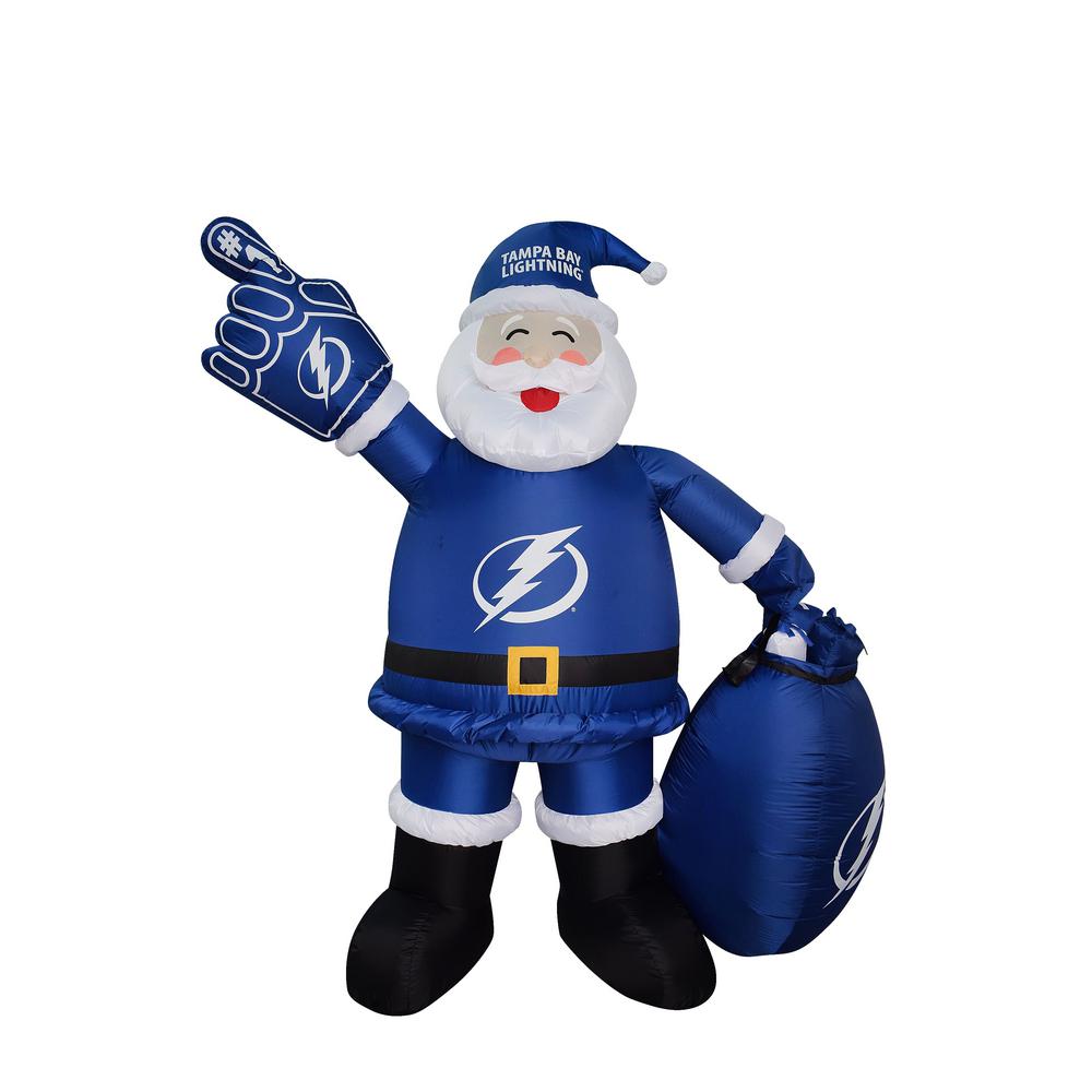 Logo Brands 7 ft. Tampa Bay Lightning Santa Inflatable620312 The