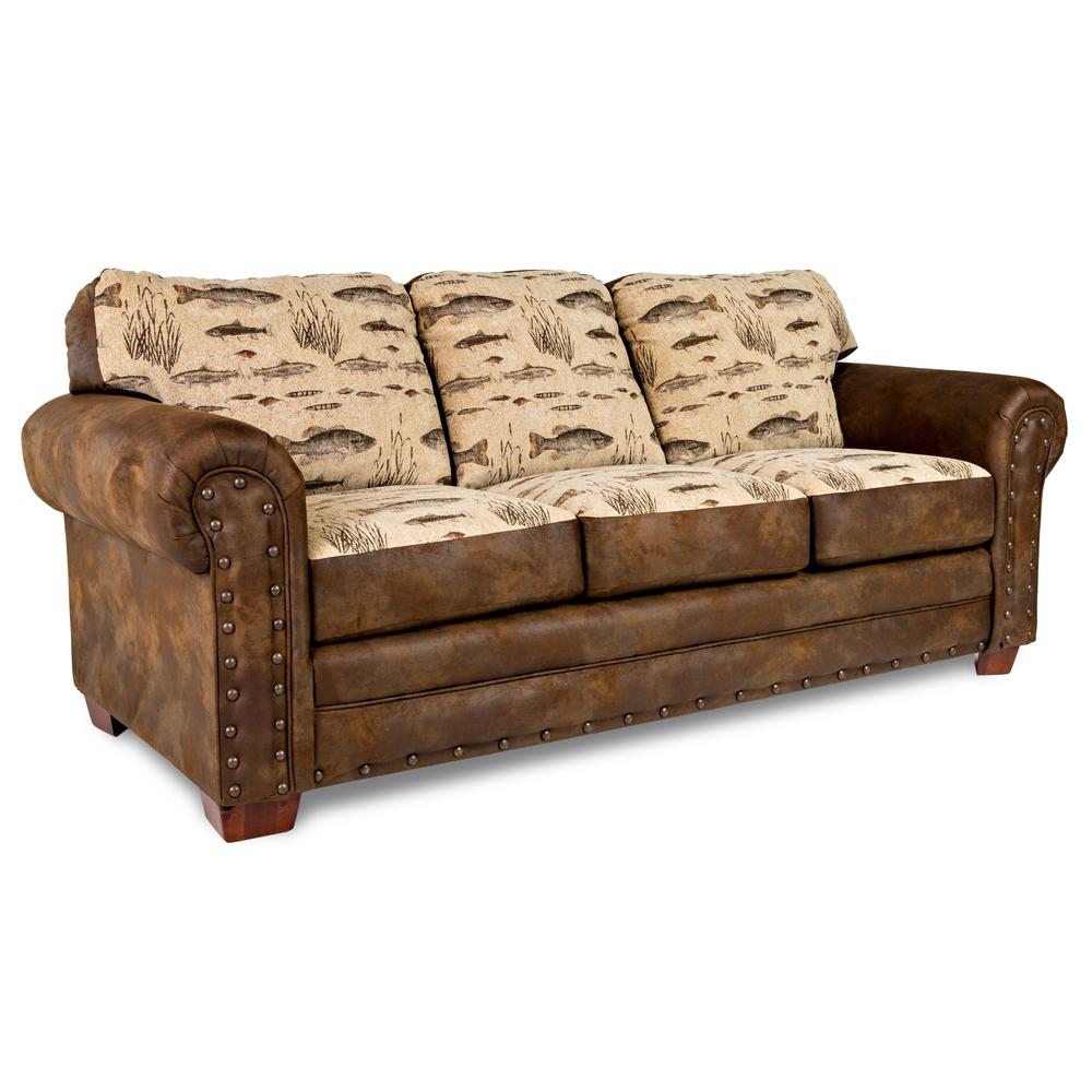 American Furniture Classics Angler S Cove Rustic Cabin Sofa With