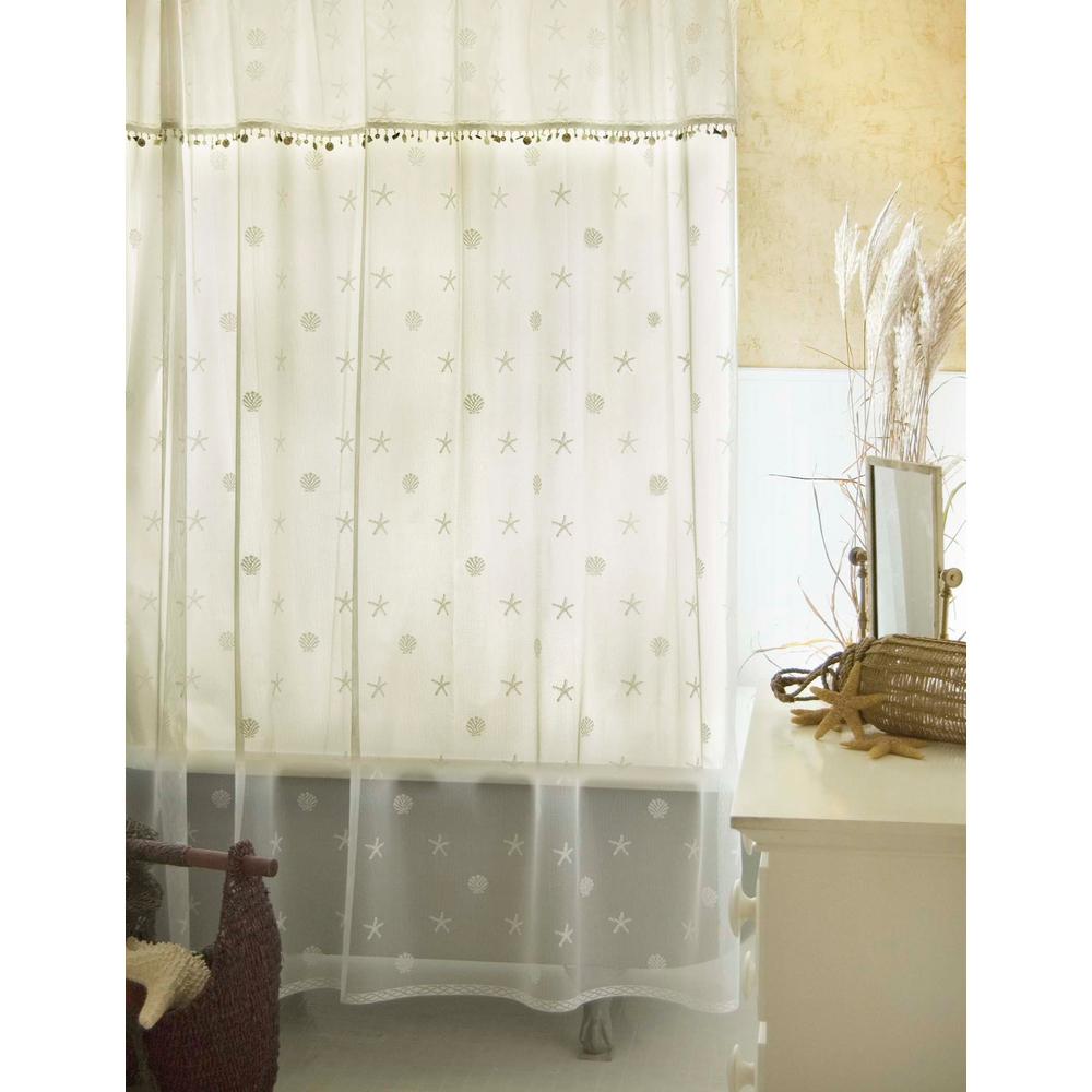 beige lace shower curtains