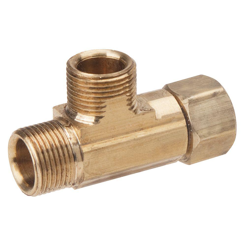 3/8 in. x 3/8 in. x 3/8 in. Compression x Compression Brass T-Fitting
