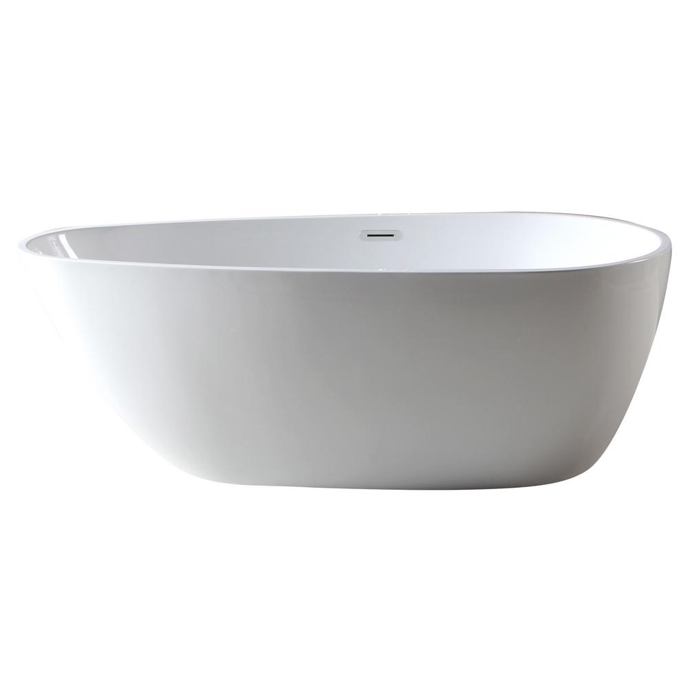 Delta Synergy 52/3 ft. Acrylic Flatbottom Bathtub with Integrated Waste and Overflow in White