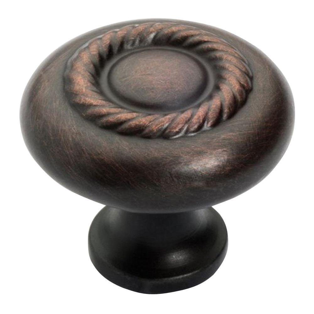 Dynasty Hardware 1-1/4 in. Oil Rubbed Bronze Rope Design Cabinet Knob (25-Pack)-K-80117-10B-25PK ...