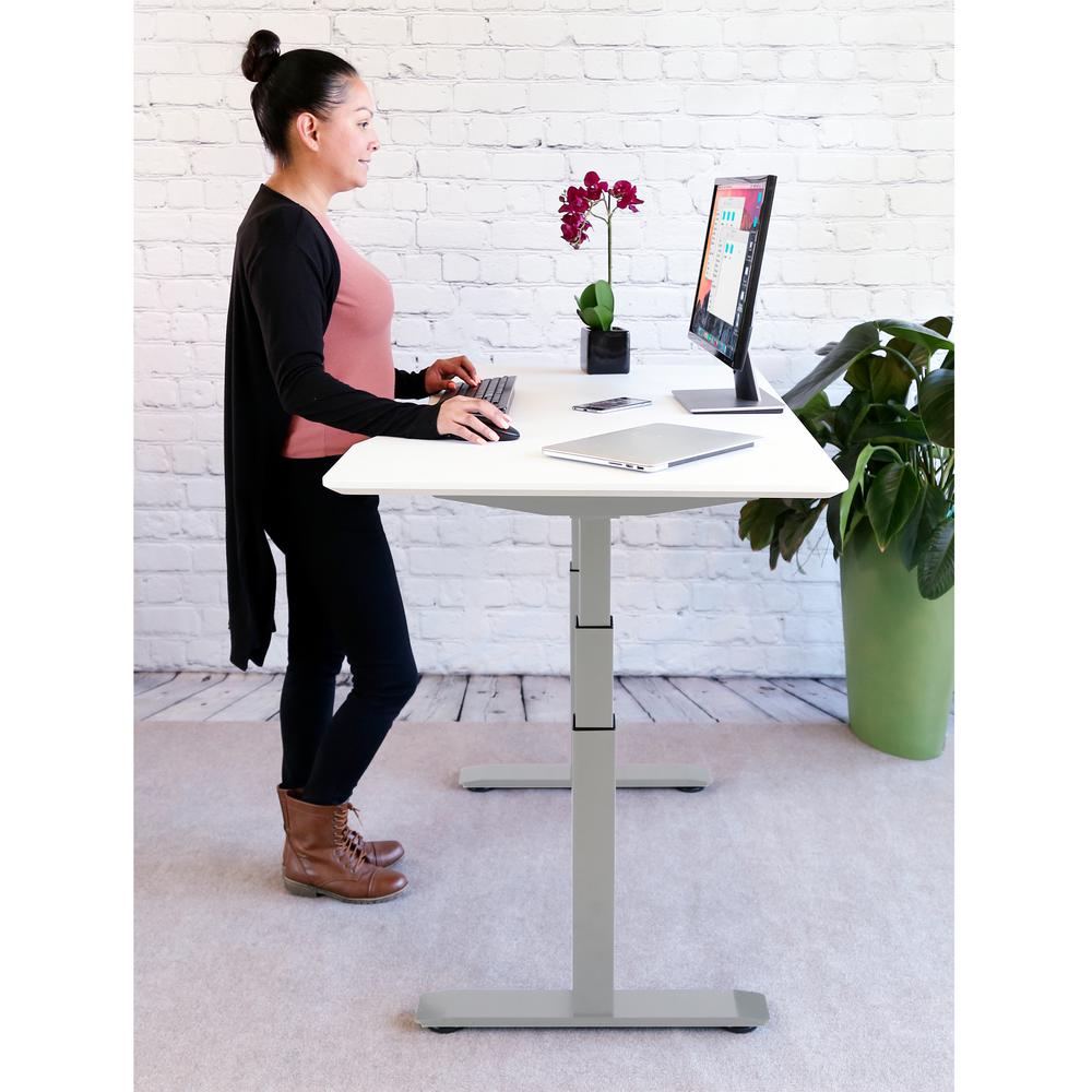 Seville Classics Airlift Gray White S3 Electric Standing Desk