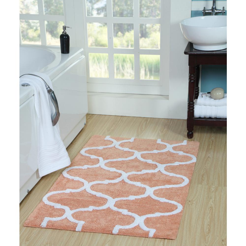 coral colored bath rugs