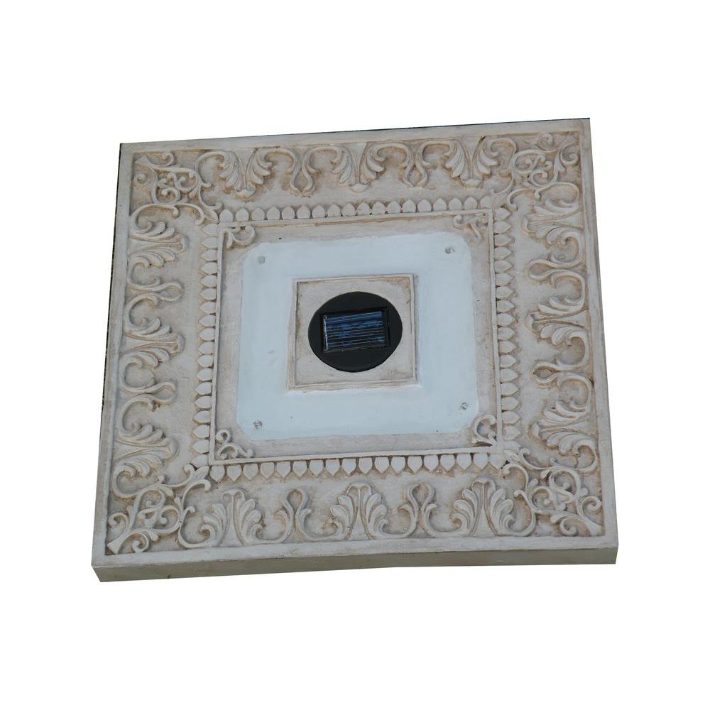 Dusk To Dawn White Solar Landscape Lighting Outdoor 4 Light Solar White Outdoor Led Square Stepping Stone Lights 3 Pack