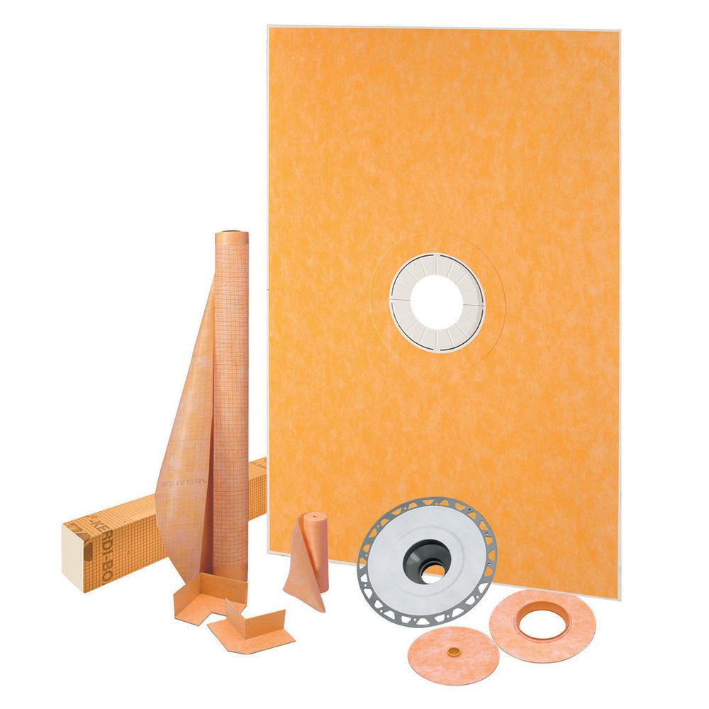 Schluter Systems Kerdi Shower 38 In X 60 In Shower Kit With Pvc Flange Ksk9651525pvc The 3867