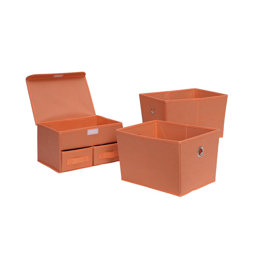Orange Neu Home Fabric Bins Baskets Cube Storage