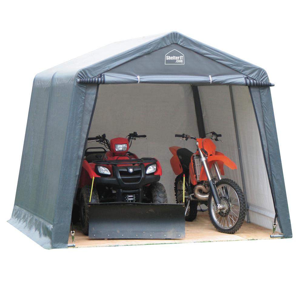 shelterit 10 ft w x 10 ft d x 8 ft h steel frame polyethylene