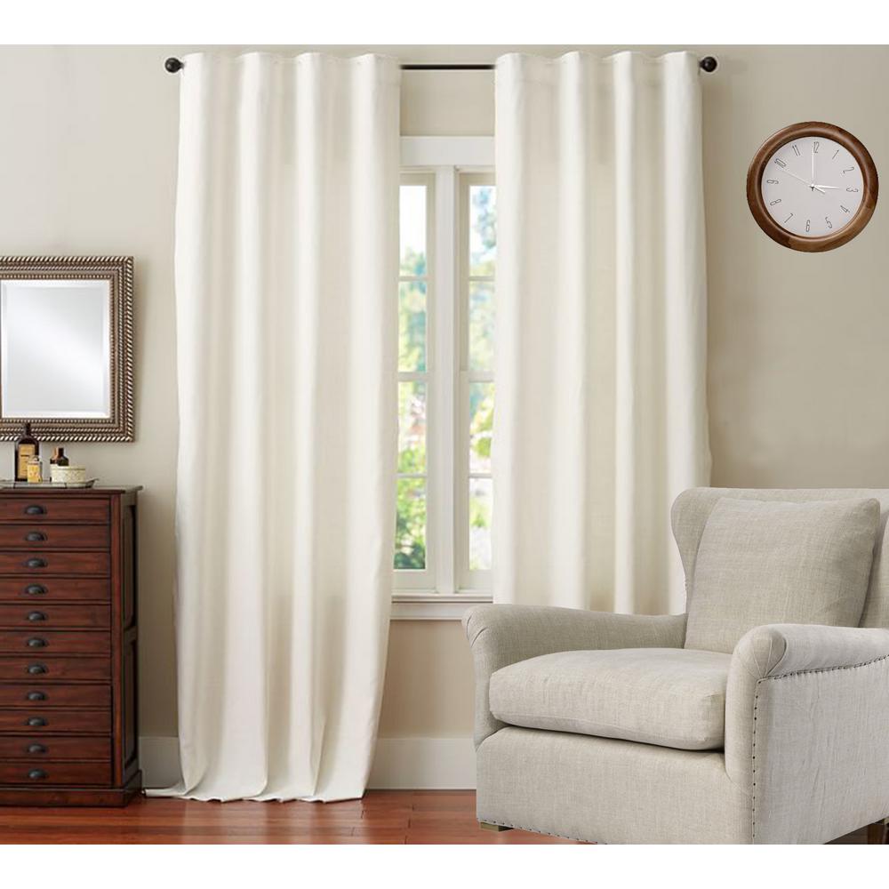 A1 Home Collections Linen Drape In White 50 In X 96 In
