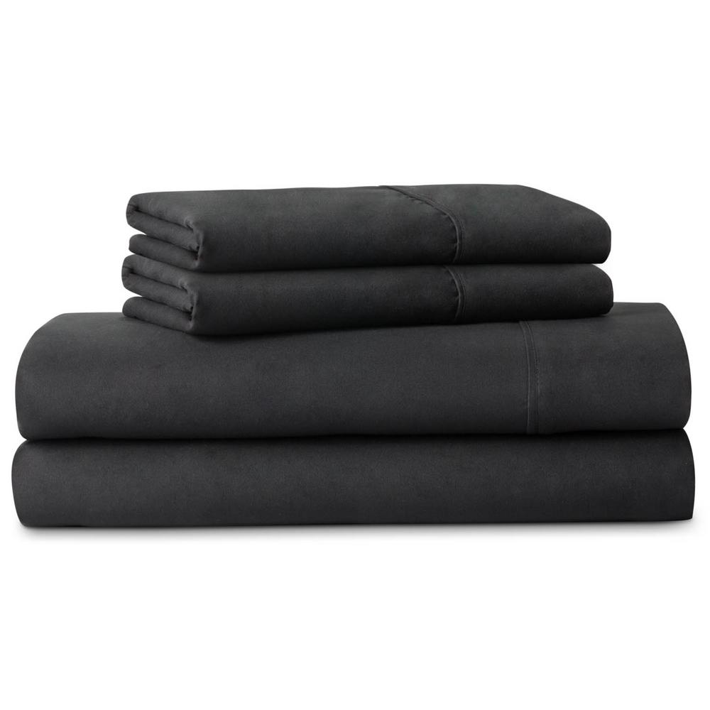 LUCID 3Piece Brushed Microfiber Gray Twin XL Sheet Set LU90TXASMS