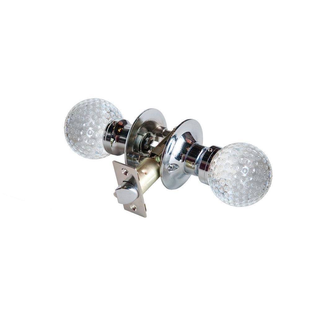 Krystal Touch of NY Golf Ball Crystal Chrome Passive Door Knob with LED
