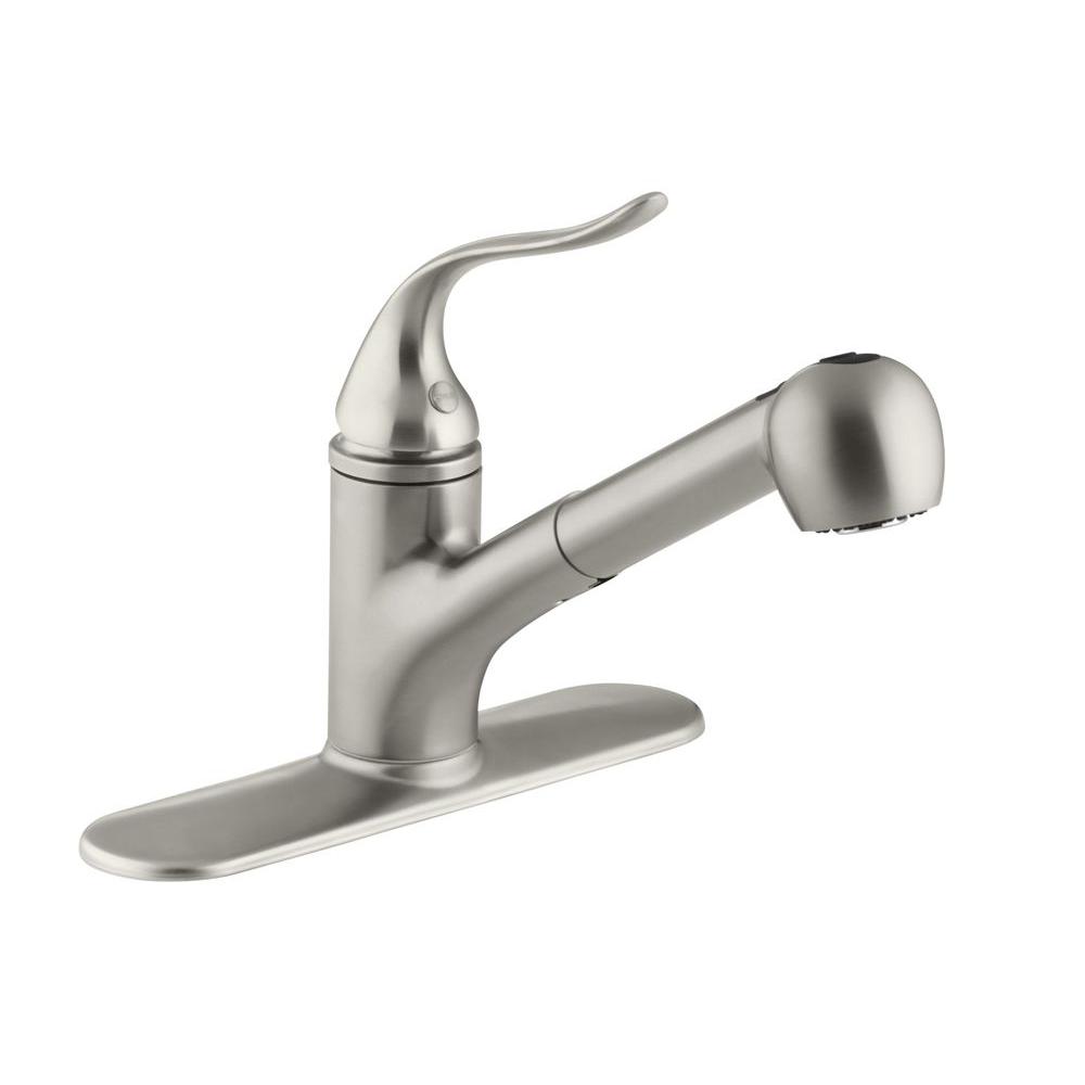 KOHLER Coralais Single-Handle Pull-Out Sprayer Kitchen Faucet With