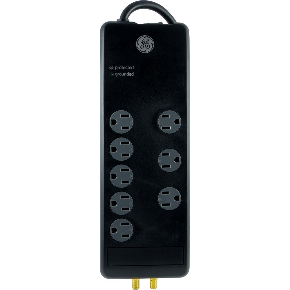 GE 8-Outlet Pro Surge Protector, Black-33666 - The Home Depot