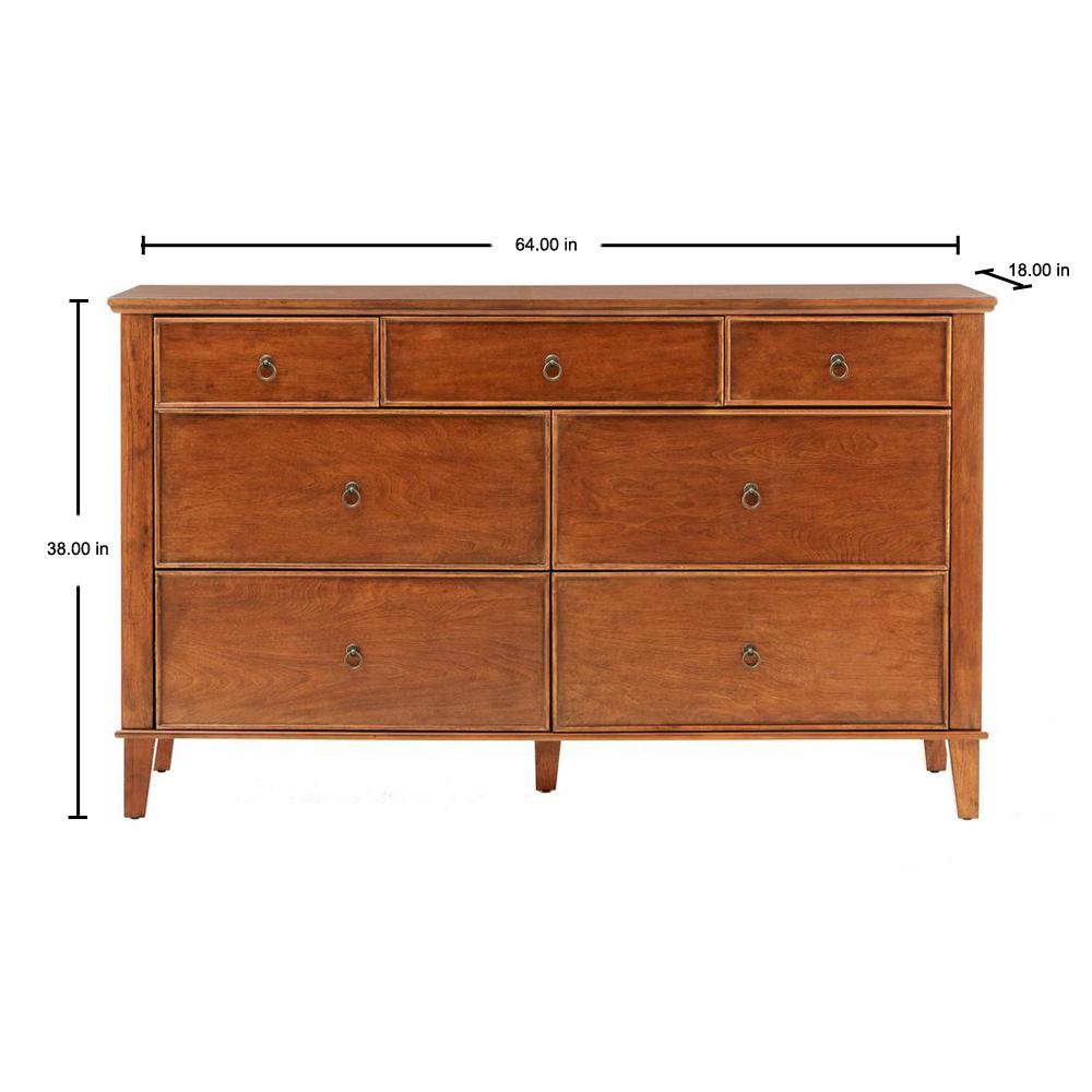 Stylewell Grantley Walnut Finish 7 Drawer Dresser 64 In W X 38