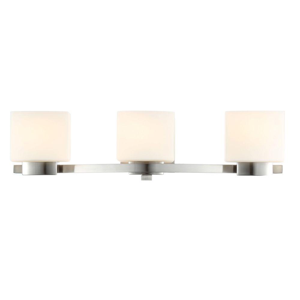 Hampton Bay Vanity Lighting The Home Depot 3 Light Brushed Nickel Vanity