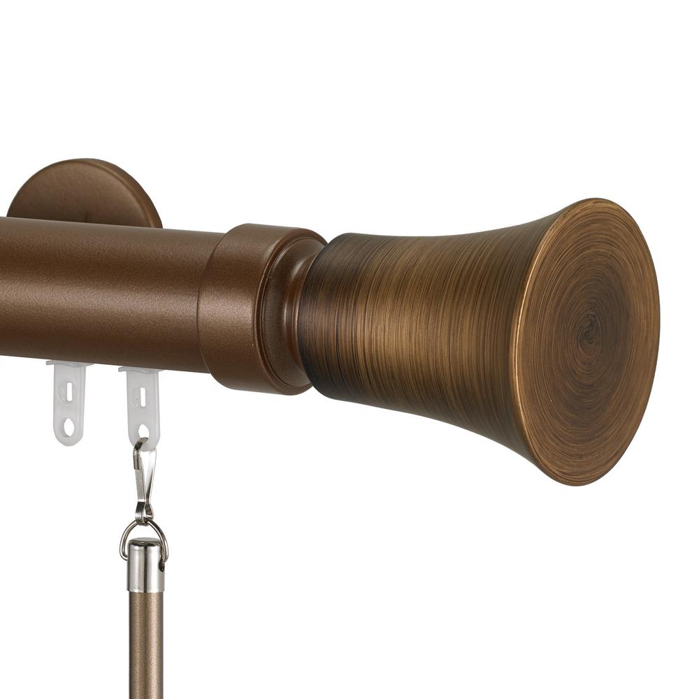 Art Decor Tekno 40 60 in. Traverse Rod With Tama Finials in Dark