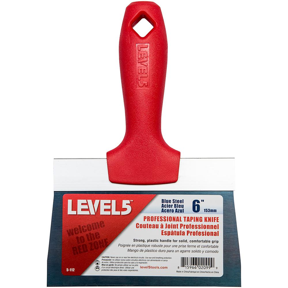 Level 5 6 in. Blue Steel Taping Knife with Plastic Handle5112 The