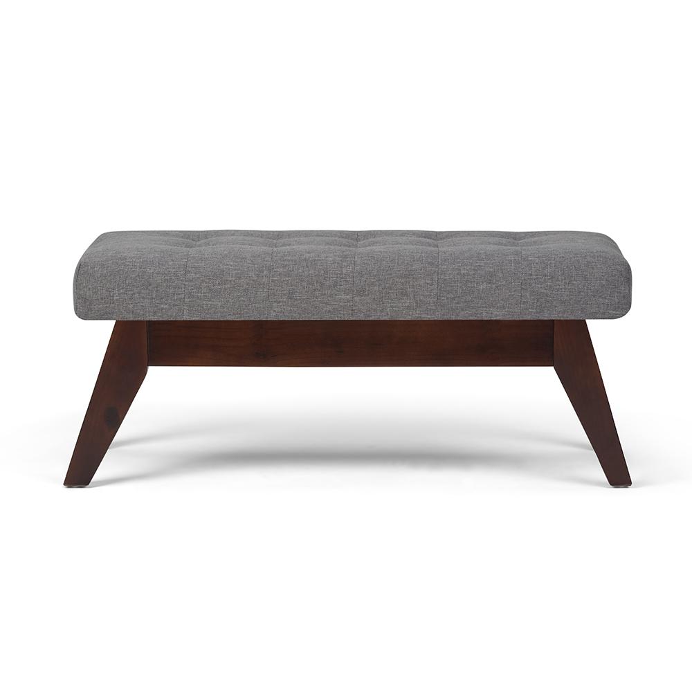 Simpli Home Draper Slate Grey Mid Century Tufted Ottoman Bench 3AXCOT 249 SGL The Home Depot