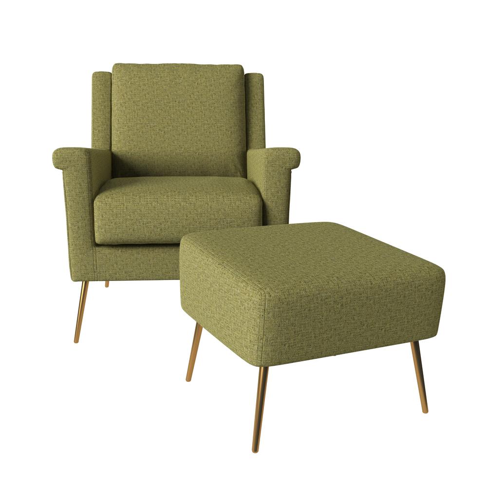 Handy Living Tyrell Mid Century Modern in Apple Green Tweed Chair 