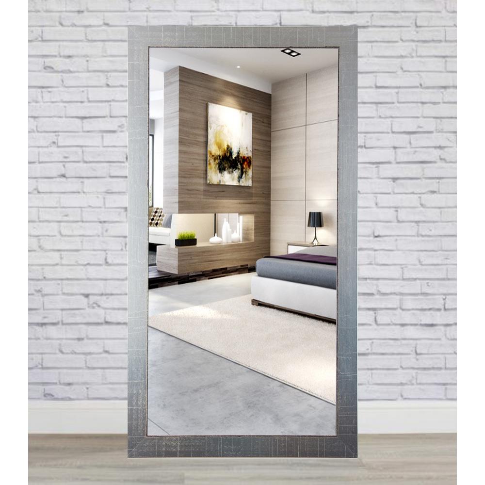 Aged Silver Lined Tall Framed Mirror Bm007t 1 The Home Depot Aged Silver Lined Tall Framed Mirror