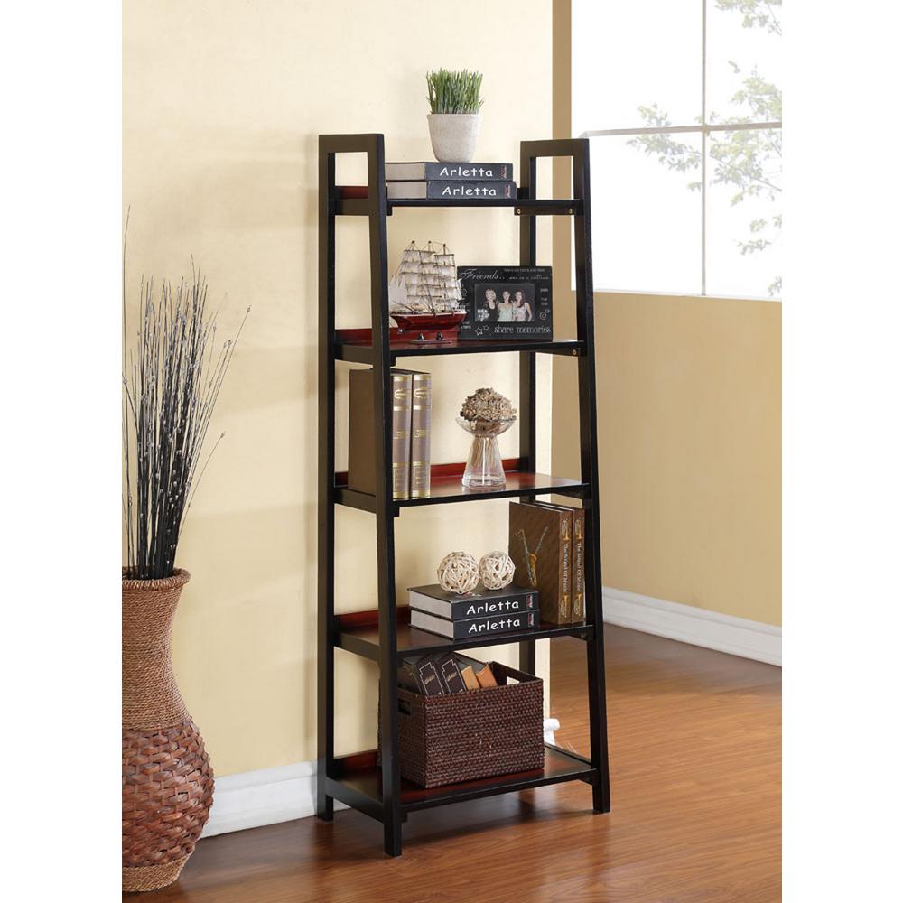 Linon Home Decor Camden Black Cherry Ladder Bookcase