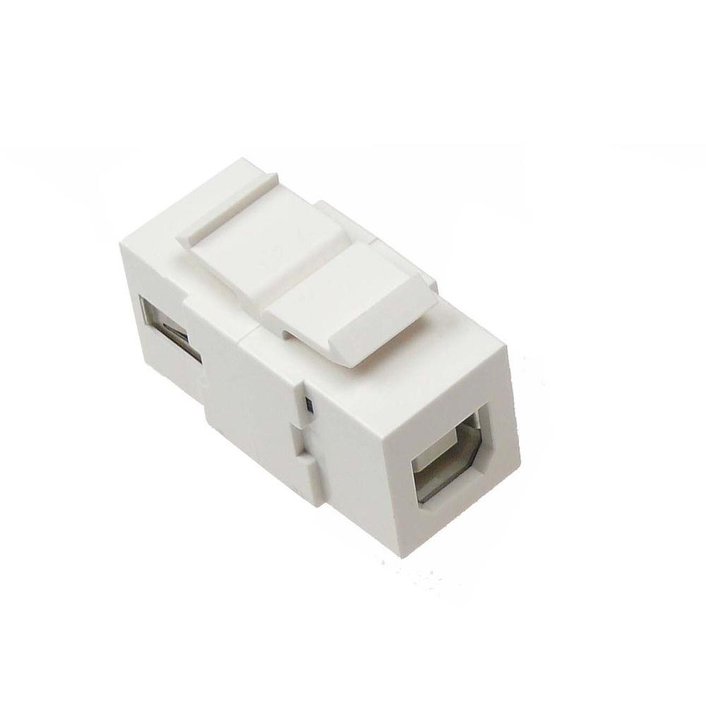 NTW USB 2.0 Type A/B Snap-In Keystone Coupler Jack - White-NKY-FF/U2AB ...