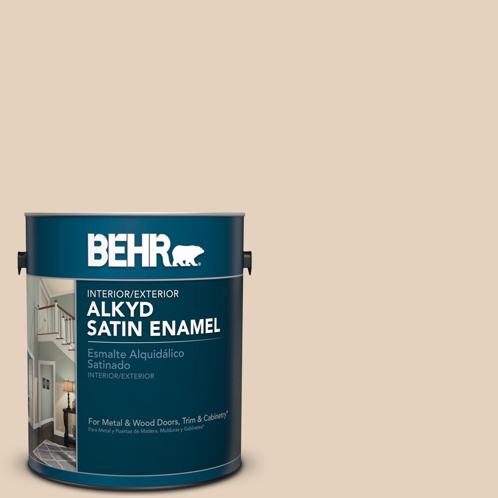 BEHR 1 gal. ICC21 Baked Scone Satin Enamel Alkyd Interior/Exterior