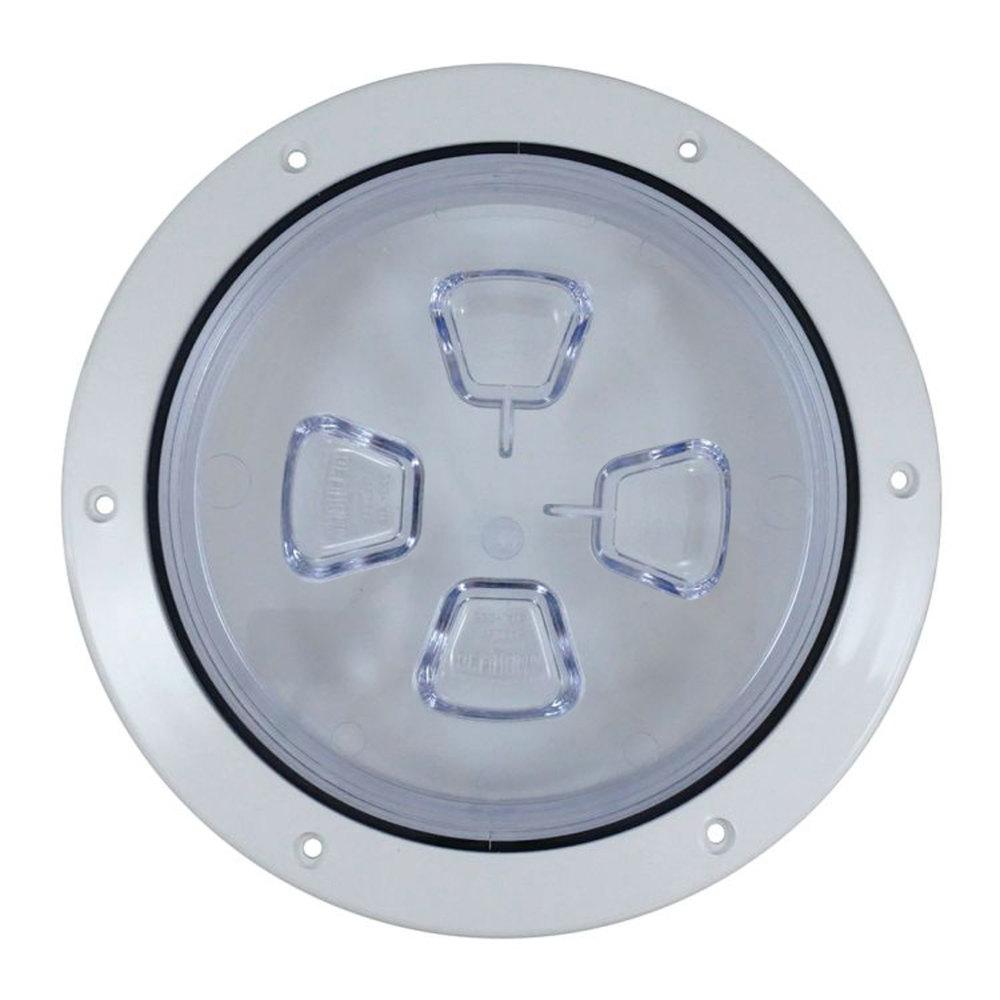 BECKSON MARINE Beckson 4 Clear Center Screw-Out Deck Plate-White BECKSON MARINE Beckson 4 Clear Center Screw-Out Deck Plate-White