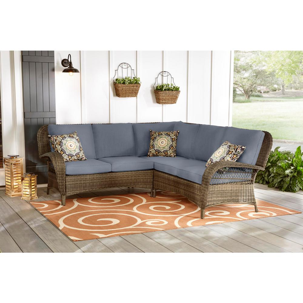 Tolston 3 Piece Wicker Outdoor Patio Sectional Set With Charcoal