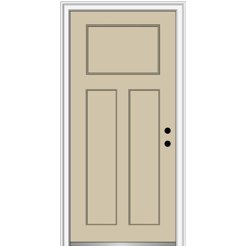 Mmi Door 32 In X 80 In Left Hand Inswing Craftsman 3 Panel