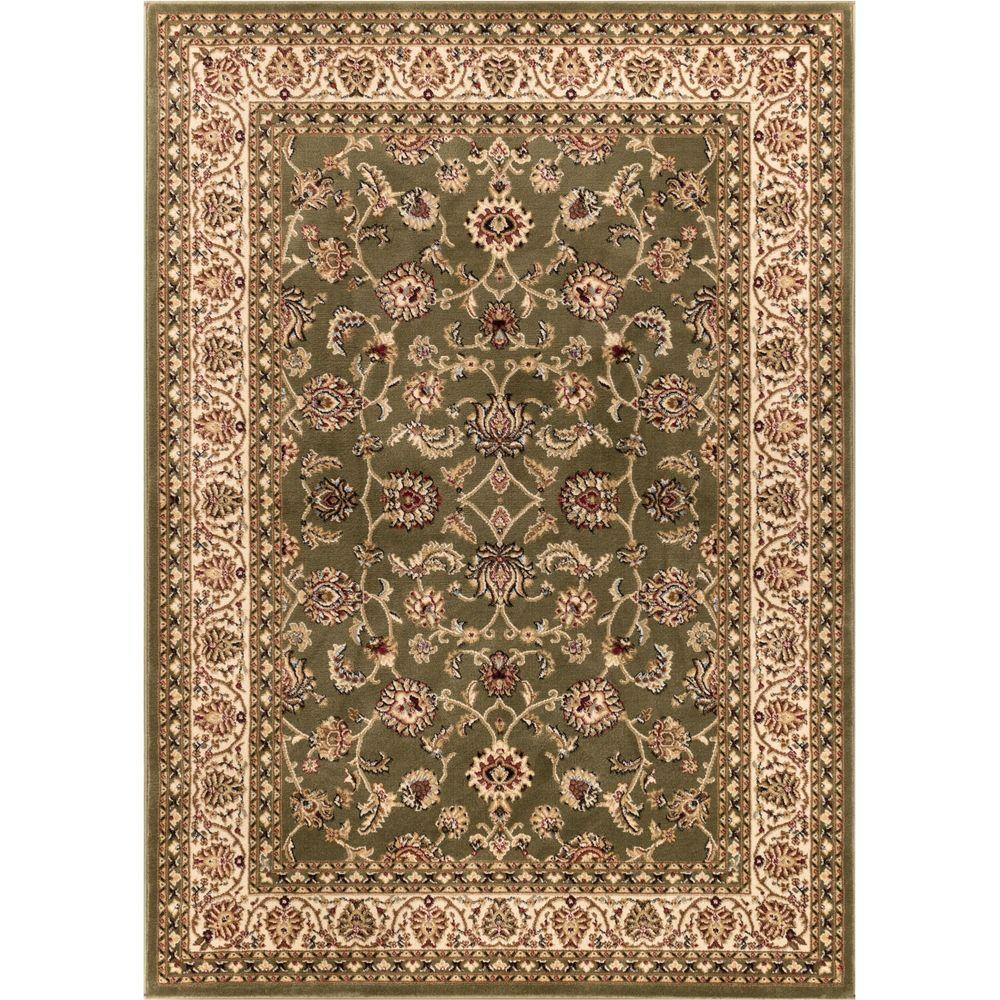 Well Woven Barclay Sarouk Green 5 ft. x 7 ft. Traditional Floral Area