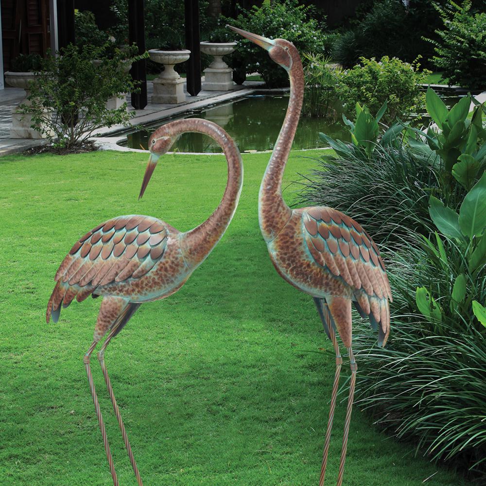 Regal Elegant Metal Garden Cranes 2 Set 51026 The Home Depot