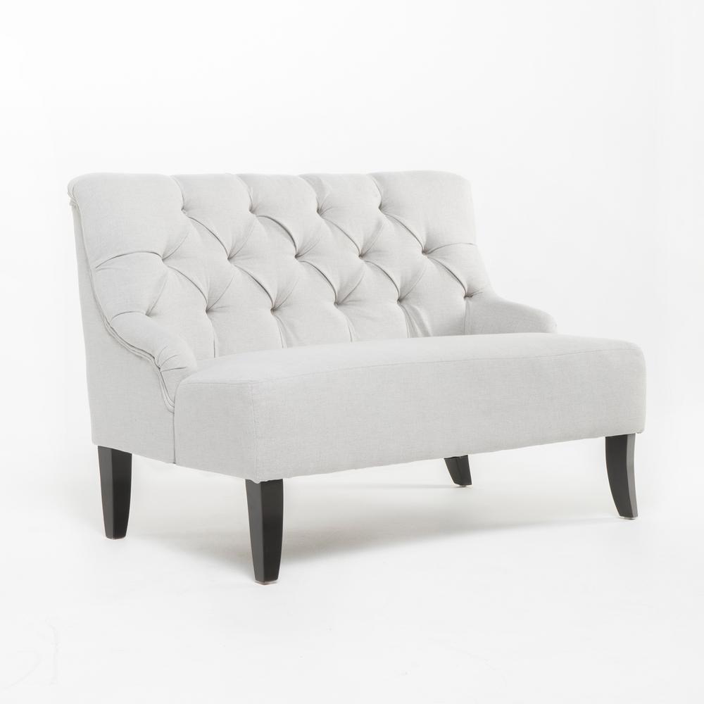 Noble House 2Seat Charcoal Gray Fabric Storage Loveseat 12445 The