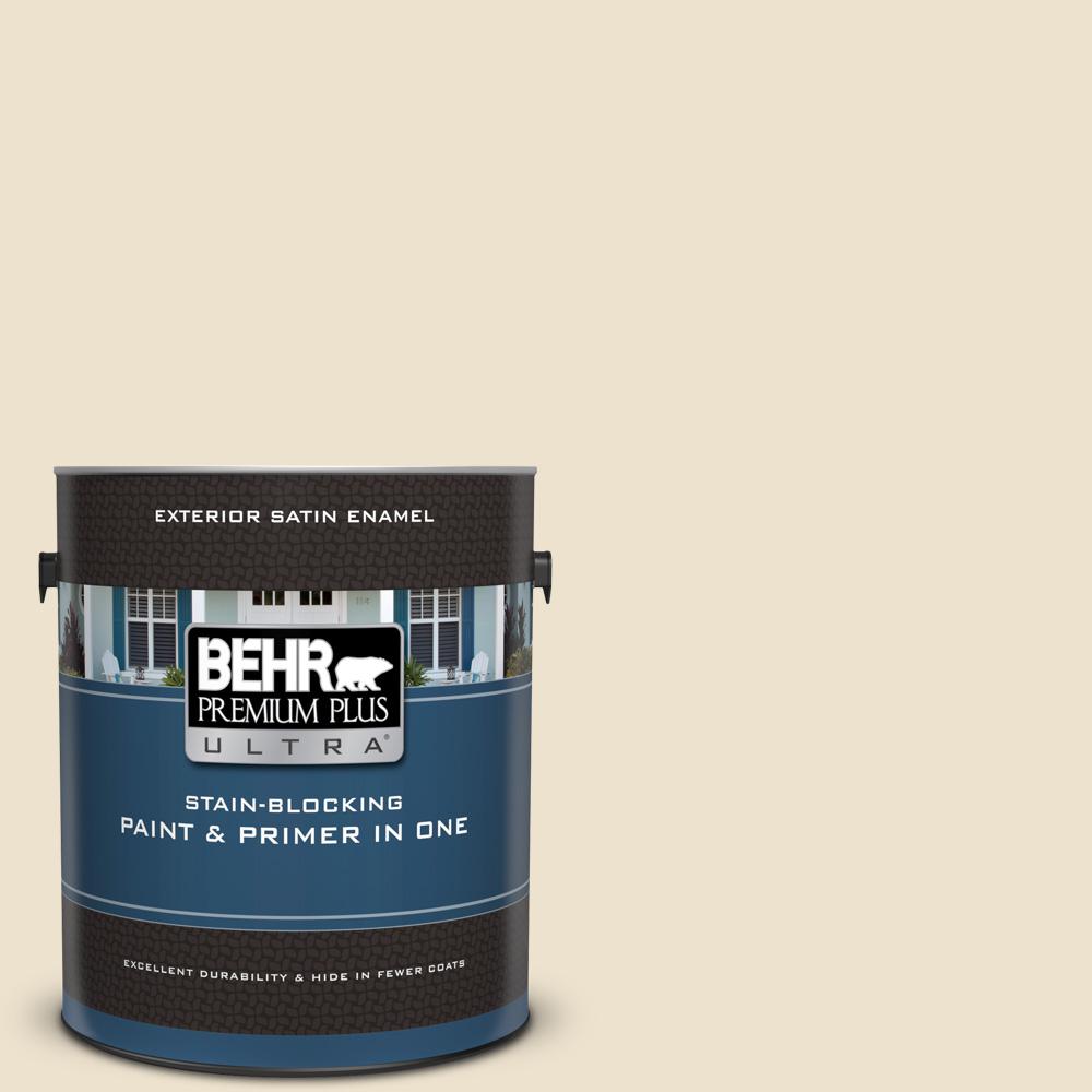 BEHR Premium Plus Ultra 1 gal. #UL160-12 Ivory Lace Satin Enamel ...